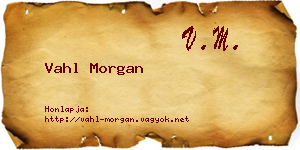 Vahl Morgan névjegykártya